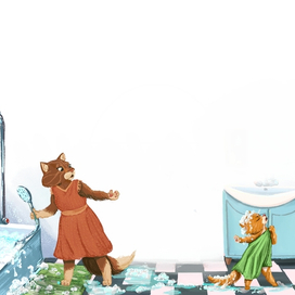 Разворот к сказке о непослушном котенке