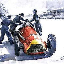 Pit Stop Alfa Romeo158 British GP 1950 J M Fangio