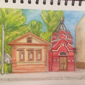 Пейзаж карандашами