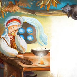 Разворот иллюстрации к сказке "Потерчата"