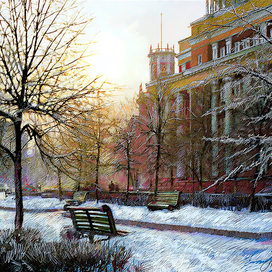 Зима. Морозный день