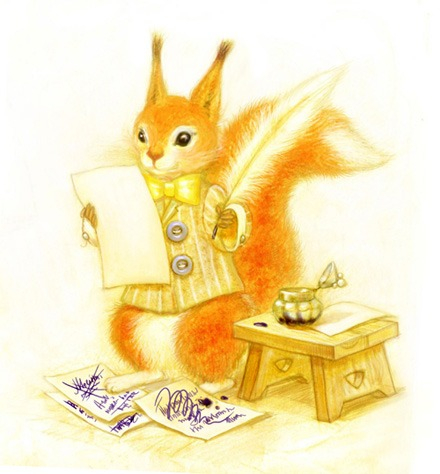 Бельчонок пишет стихи