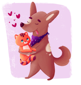 Серия открыток с  рыжим котиком  на День Святого Валентина 