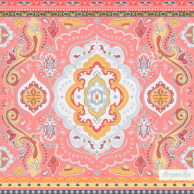 Индийский орнамент для текстиля