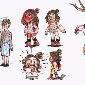 скетчи героев комикса 