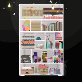  cupboard needlework knitting needles drawing