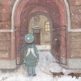 "Свет в твоем окне"   Холст,  акрил 40х50