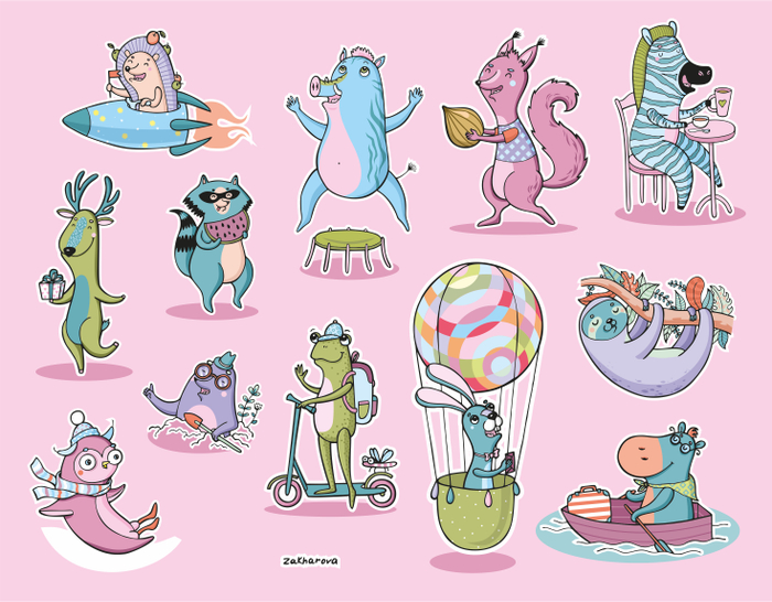 Зверюшки для детского альбома