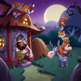 Графика для интерактивной книги Die Bremer Stadtmusikanten   