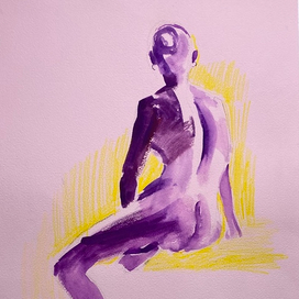 зарисовка сидящая натурщица