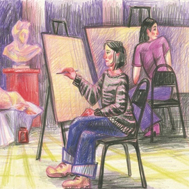 рисунок в вечерних сумерках