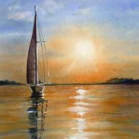 Закат на Волге