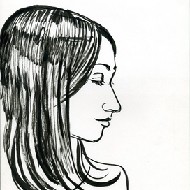 Набросок - профиль девушки