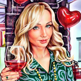 Всех с днём св. Валентина! Заказной портрет-открытка.