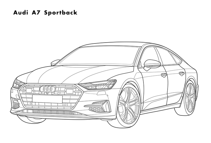 Audi A7, раскраска