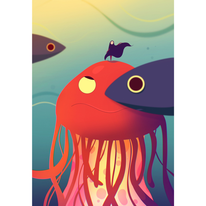 Под водой. Медуза.