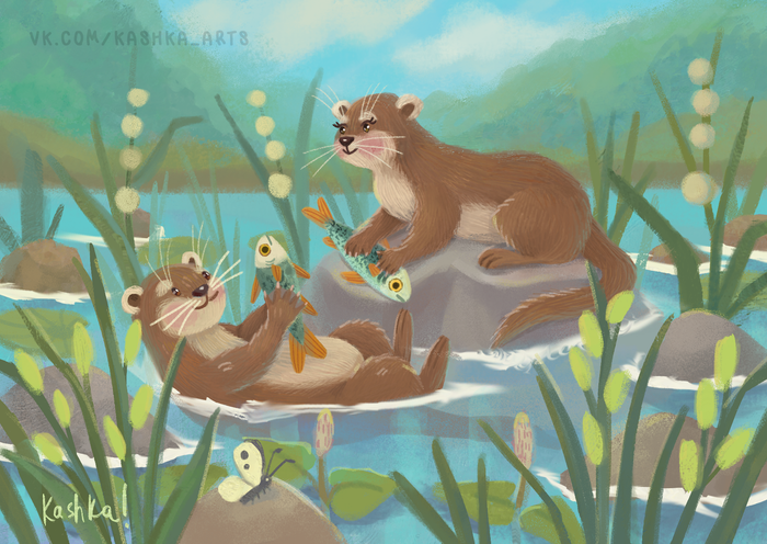 Счастливые выдры