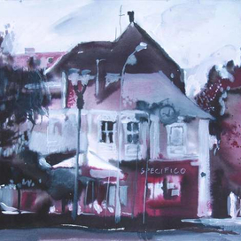 На площади. 40х60, б., чернила. 