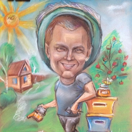 Шарж любителя пчел 