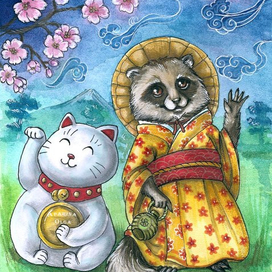 Тануки и Манэки-нэко