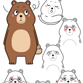 Миша. Персонаж для стикеров 