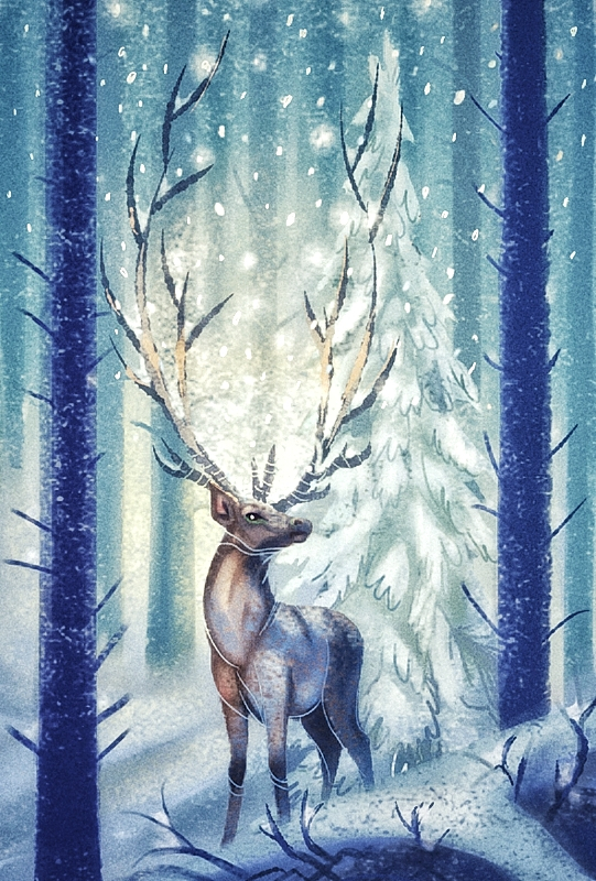 В снежном лесу