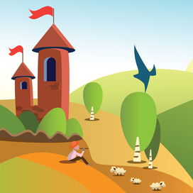 пастушок у стен башни