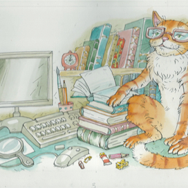 Кот учёный - разворот