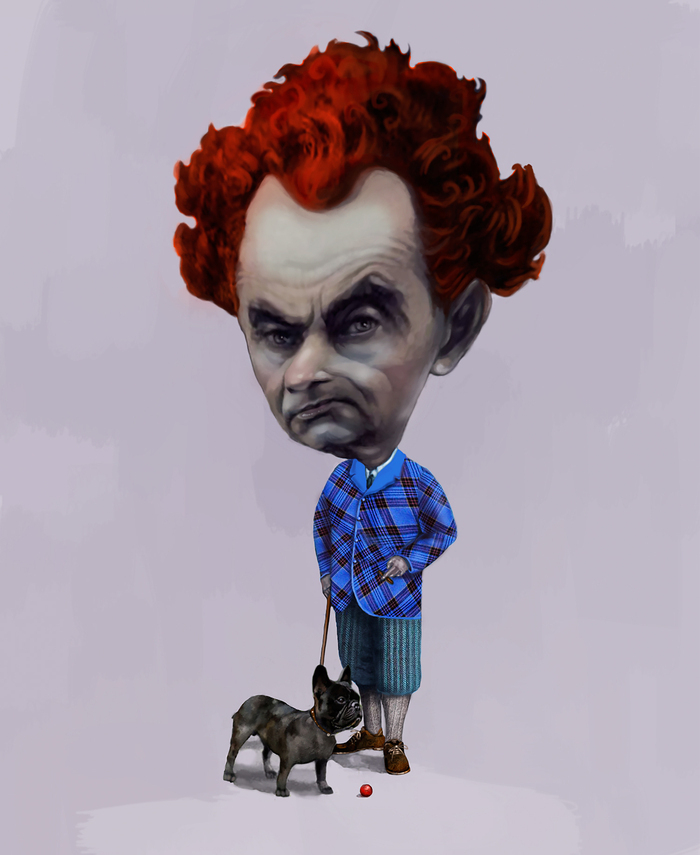 Месье с собачкой и красным мячиком