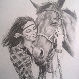 девушка с конем