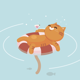 Cat in the pool