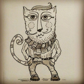 хипстер кот