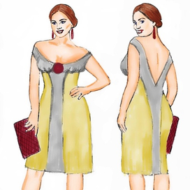 Модница с клатчем