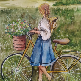 Девушка с велосипедом