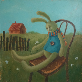 Забытый Зайка на стуле. Вот и лето прошло...