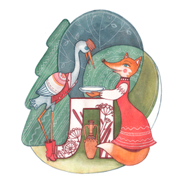 Буква Л. Лиса и журавль