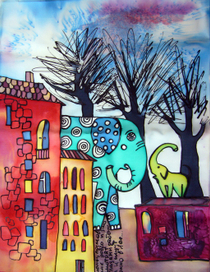 слоны идут в лес