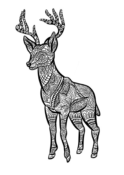 раскраска мандала “Олень”