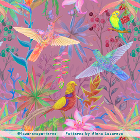 Паттерн бесшовный Птицы