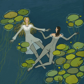 две девушки в воде