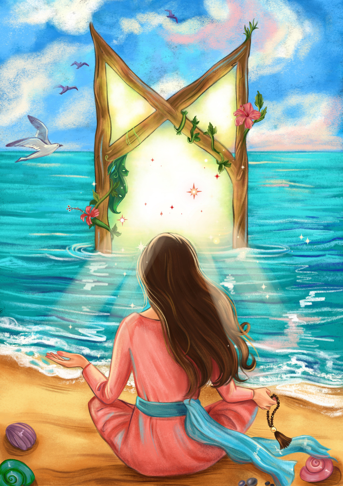 Девушка на берегу моря 