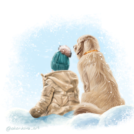 Ребенок и собака