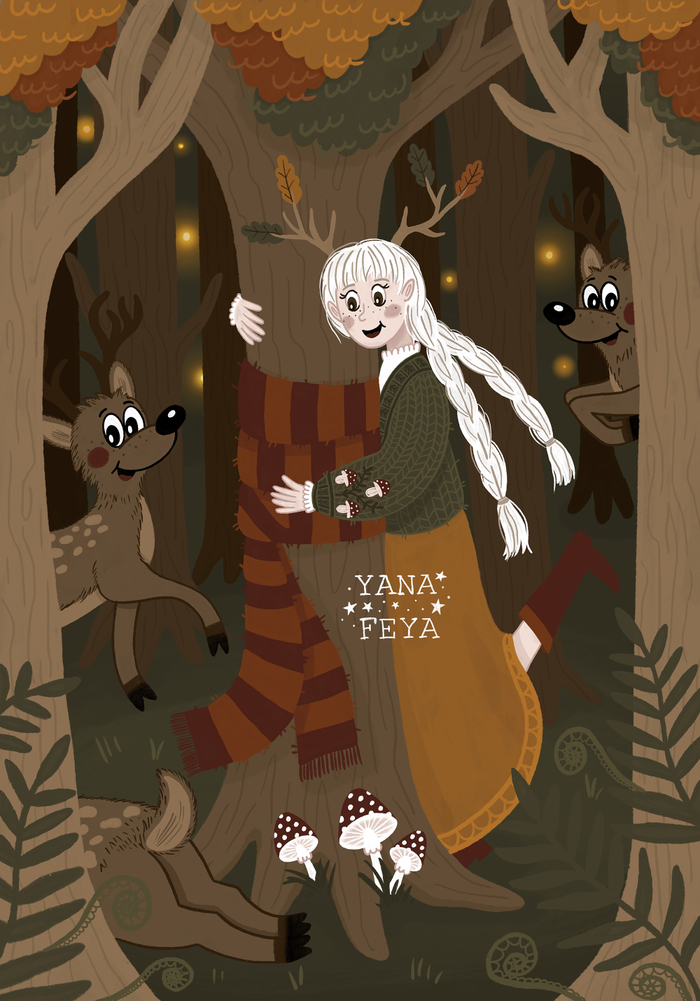 Девушка, которая оберегает деревья и носит две белые косы