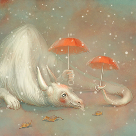 Дракон и зонтики