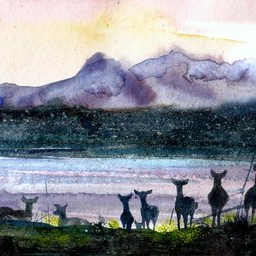 Маленькая картинка с оленями. Small picture with deers