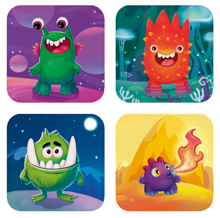 Иллюстрации с монстриками для карточек настольной игры