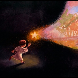 Детская иллюстрация. Путь любви.