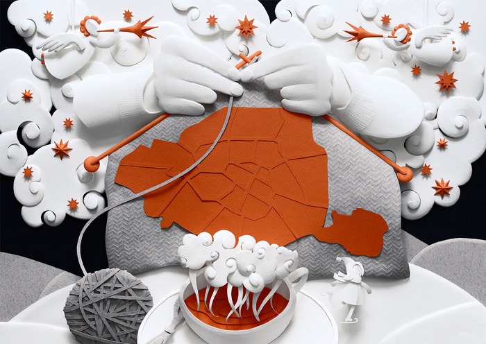 Карта Парижа для путеводителя "50 maps of Paris"