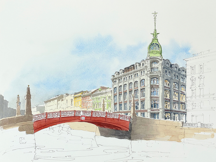 Виды Петербурга. Красный мост