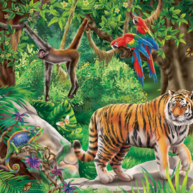 Разворот для энциклопедии с окошками и поп-ап